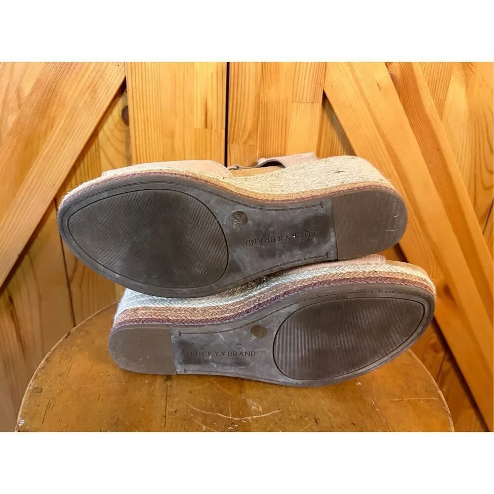 Lucky Brand Size 11 Yejida 3 Wedge Sandal Espadrille Wedge Heels